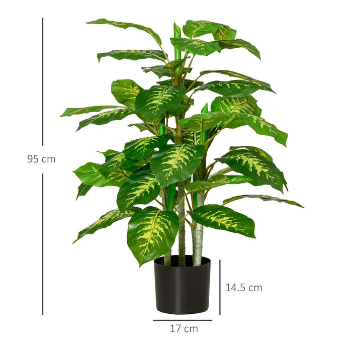 Artificial Evergreen Tree Fake Decorative Plant in Nursery Pot, 95cm