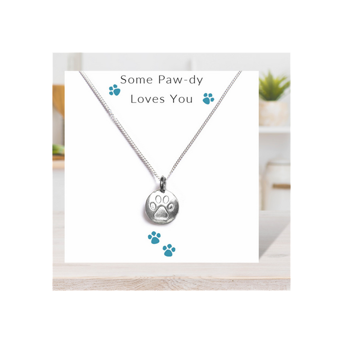 Some Paw-dy Loves You - Necklace on Message Card