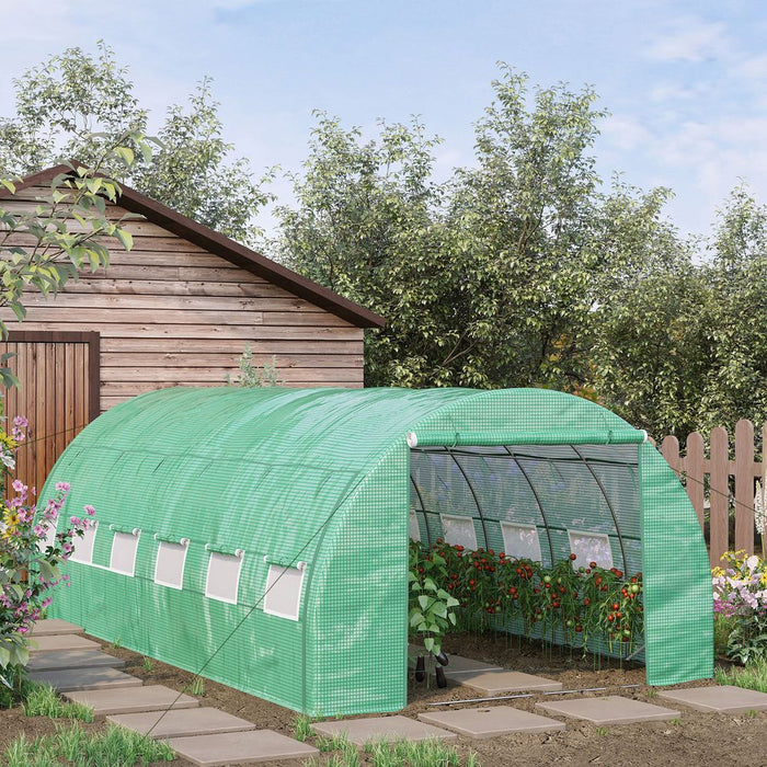 Premium Steel Frame Greenhouse Tent - 6x3x2m - Durable Polyethylene Cover - Optimal Ventilation