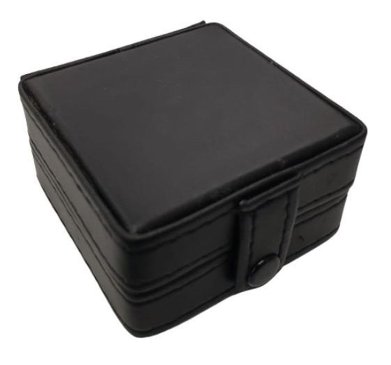 Premium Mini Travel Alarm Clock in Black Leather Box - Top Quality