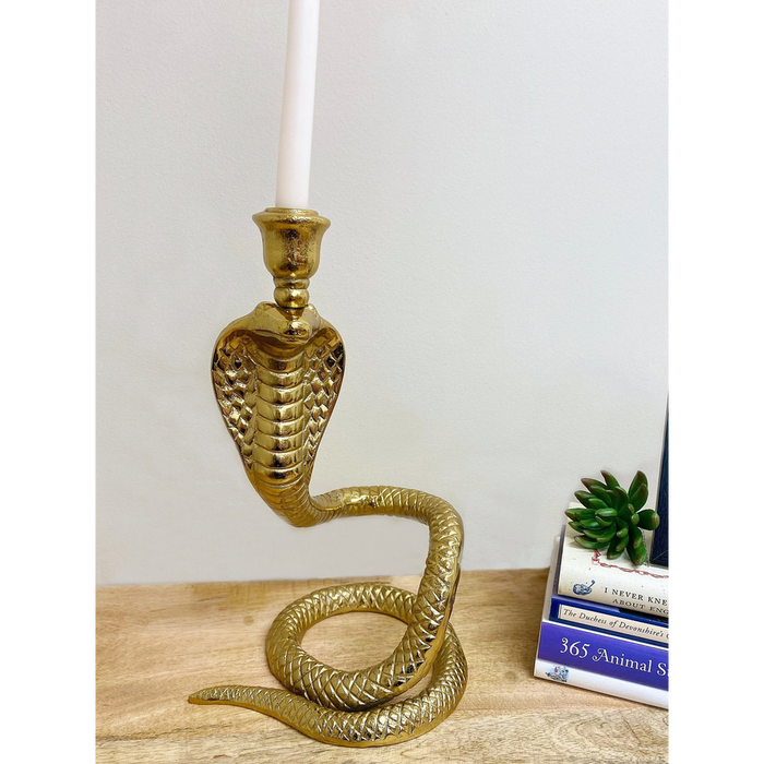 Snake Candle Holder: Large Gold, Realistic Detail, Statement Piece, High Quality