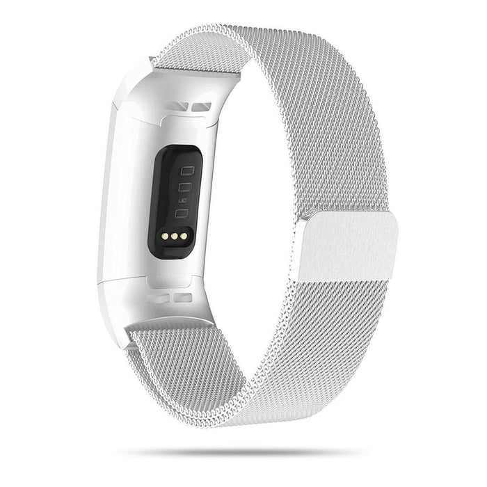 Premium Milanese Replacement Strap Band for Fitbit Charge 2, Silver - Professional Grade Quality