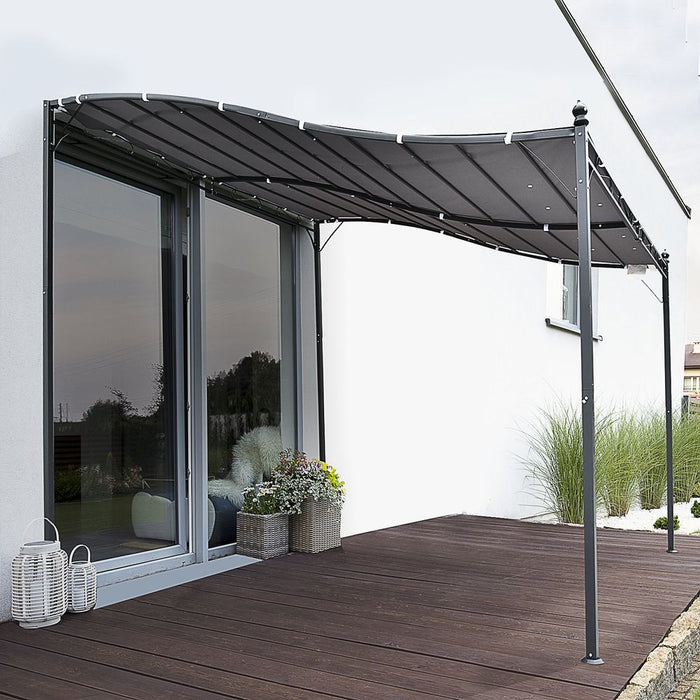 Premium Outdoor Pergola Gazebo - 3x3m, Metal Frame, Grey