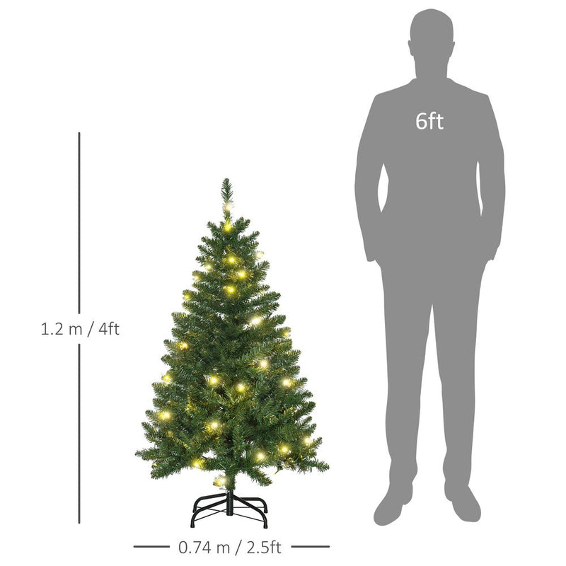 4 Feet Christmas Tree Warm White LED Light Holiday Home Decoration, Green