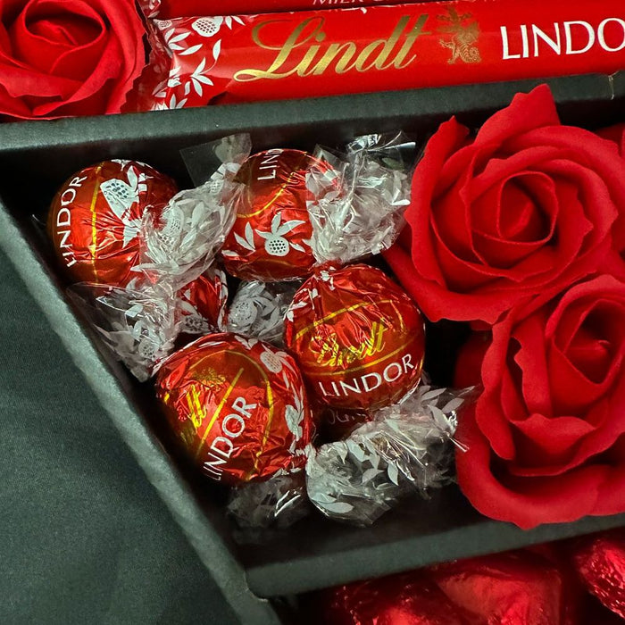 Lindt Lindor Signature Chocolate Bouquet With Red Roses