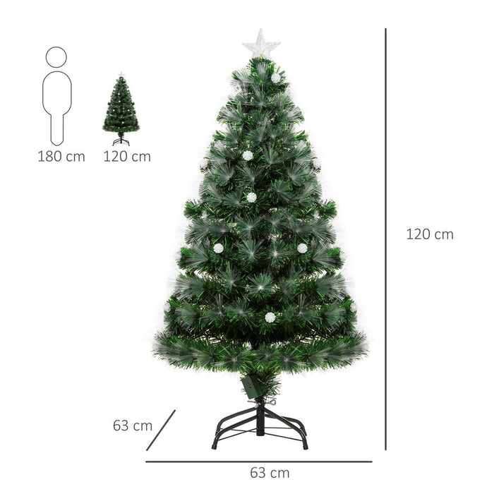 4ft White Light Christmas Tree 90 LEDs Star Topper Tri-Base Pre-Lit Home