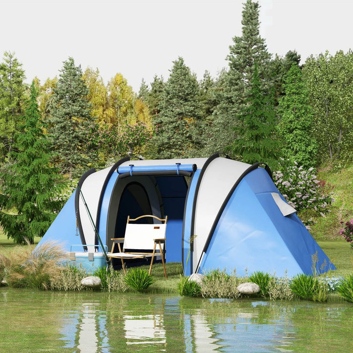 Outsunny 2 Bedroom Camping Tent with Living Area, 3000mm Waterproof