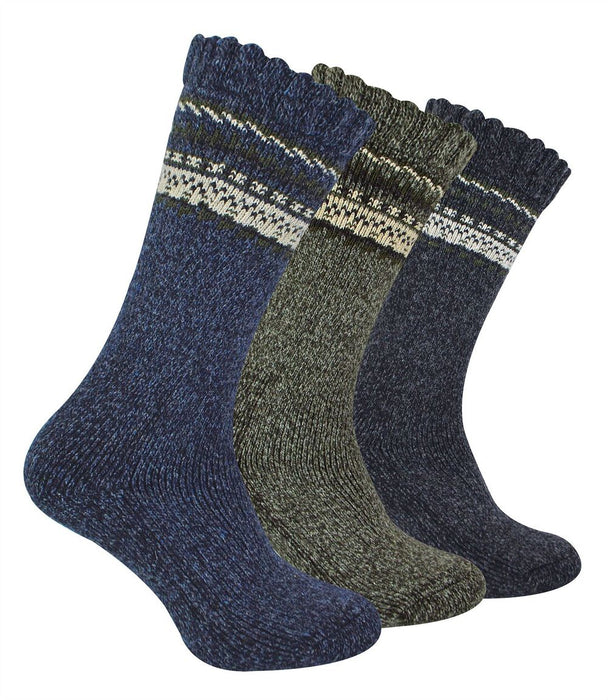 Men’s 3 Pack Thick Chunky Merino Wool Socks