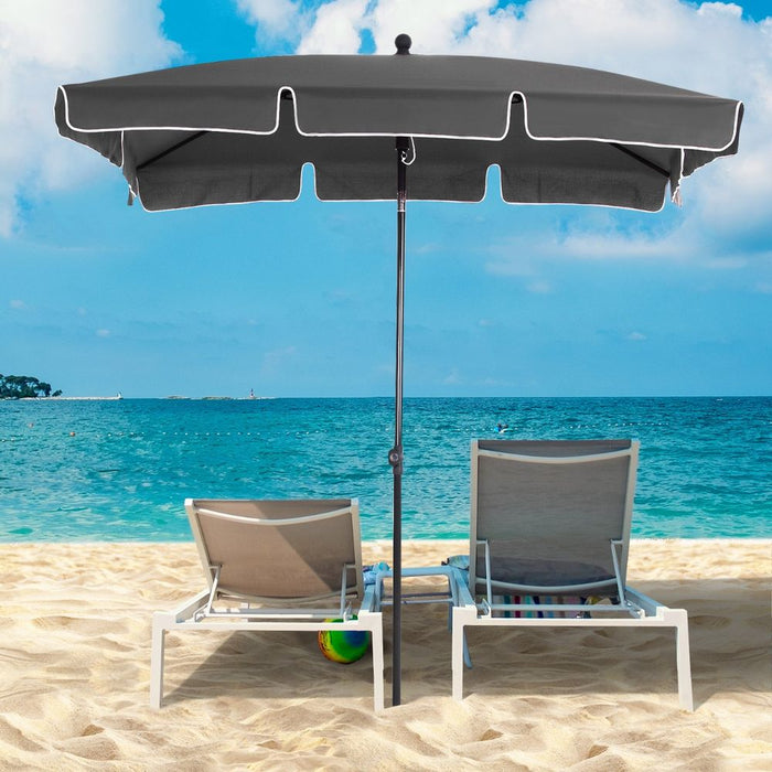 Premium Aluminium Sun Umbrella - Strong & Durable 2M Patio Parasol - Tilt Mechanism - UV Protection - Easy Assembly