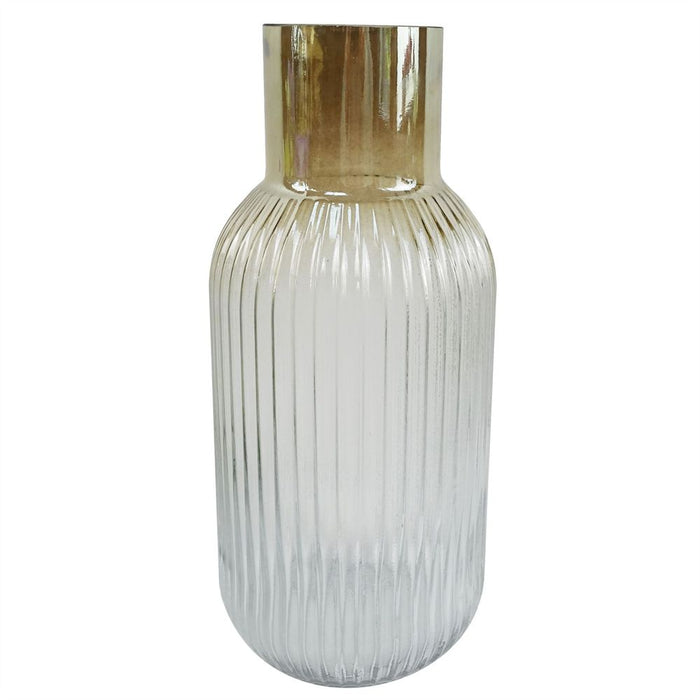 Luxury 34cm Ridged Ombre Glass Vase