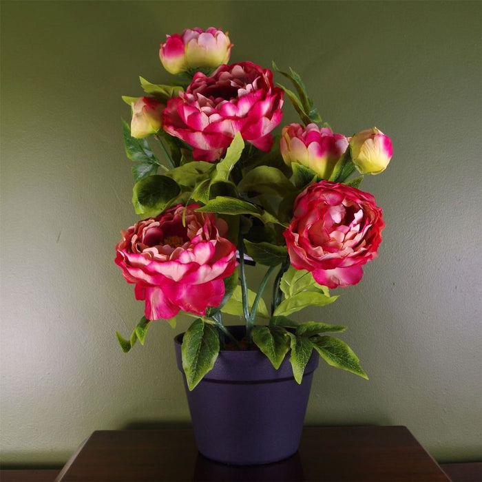 Premium Quality Artificial Pink Peony Flowering Plant - Lifelike & Elegant Indoor Décor