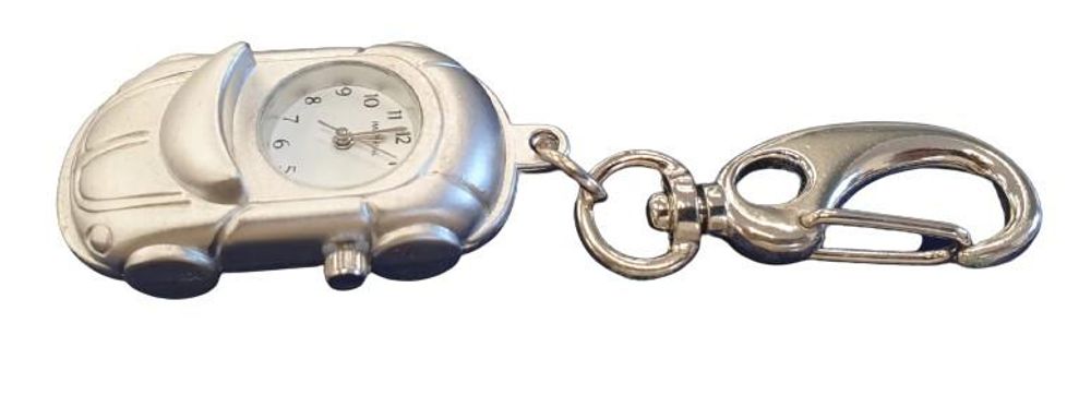 Gift Time Products Unisex Car Clock Keyring - Silver, Chrome Plated Alloy, Complete Packaging - CLEARANCE!