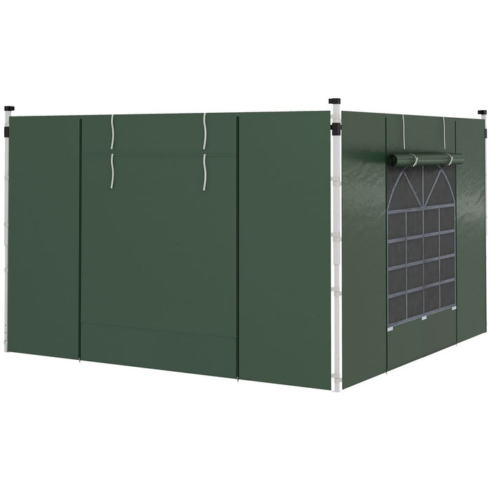 Premium Green Pop Up Gazebo Side Panels - 2 Pack, Replacement for 3x3(m) or 3x6m Canopies