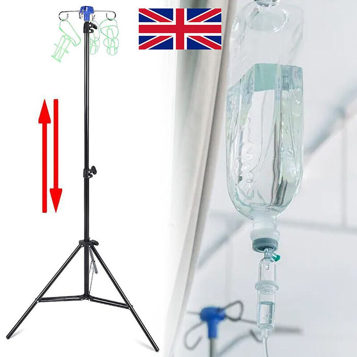 Portable IV Pole Drip Bag Stand Intravenous Foldable Pole Stand Aluminum Alloy