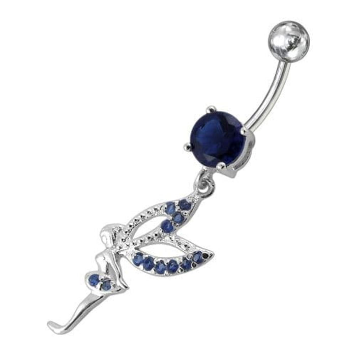 Fancy Angel shaped Dangling jeweled Belly Ring