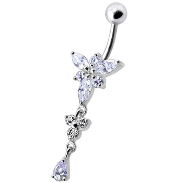 Fancy  Jeweled Dangling Belly Navel Ring