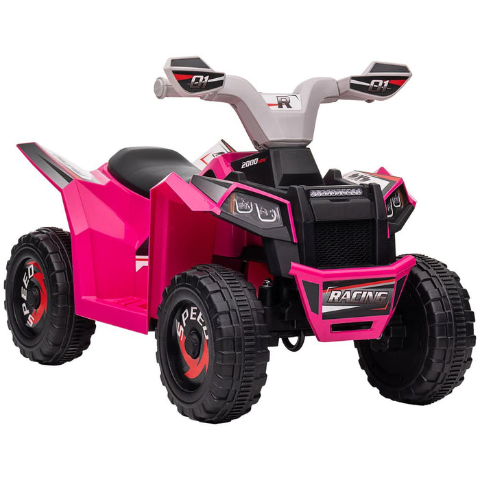 HOMCOM Electric Quad Bike, 6V Kids Ride-On ATV, for Ages 18-36 Months - Pink