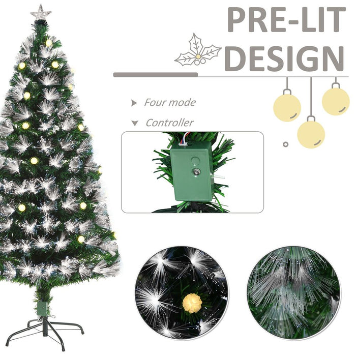 5ft White Light Christmas Tree 90 LEDs Star Topper Tri-Base Pre-Lit Home