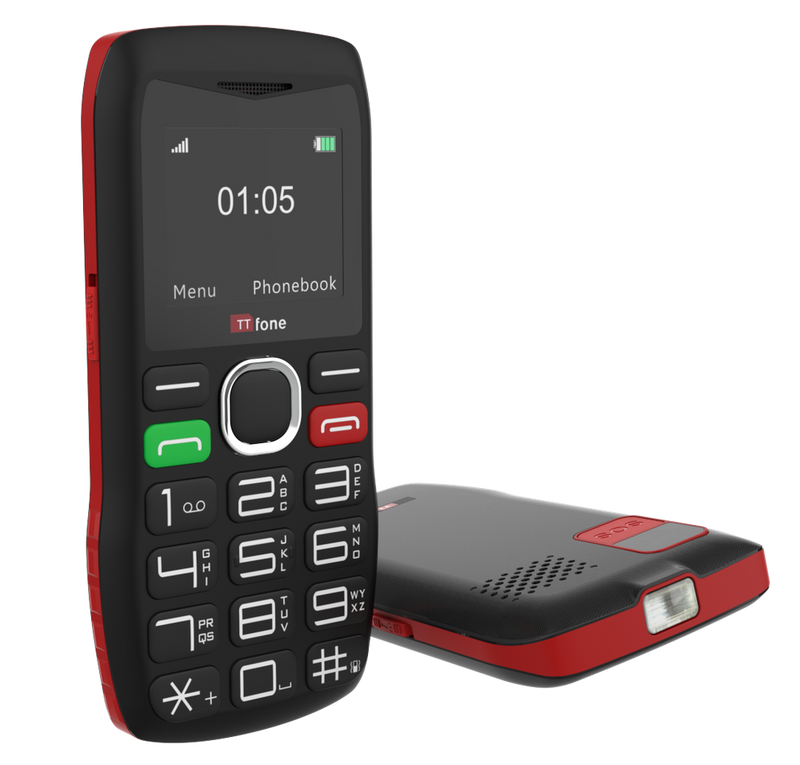 TTfone TT880 Easy-to-Use Big Button Mobile, O2 SIM, USB C Cable