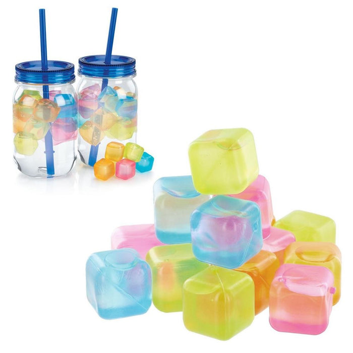 ASAB 60 Reusable Multicoloured Ice Cubes - Best Quality, Perfect for Parties, BBQs, and Cocktails