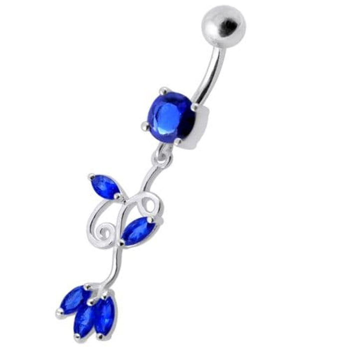 Fancy Multi Colored Jeweled Dangling Navel Belly Button Ring