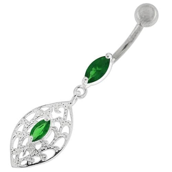 Fancy Ellipse Shape Dangling Belly Ring