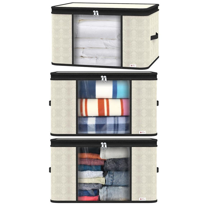 VINSANI 3pc DELUXE STORAGE BAGS - Enormous Capacity, Premium Material, Clear Window, Strengthened Design, Multifunctional