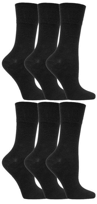 Gentle Grip - Ladies Diabetic Socks - 6 Pairs