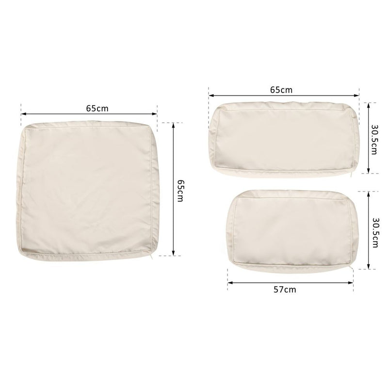 12-Piece Cushion Cover Replacement for Outdoor Garden Rattan Furniture Beige