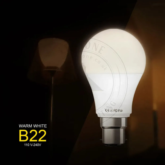 B22 3W Energy Saving Warm White LED Light Bulbs A60 B22 Screw-in non dimmable bulbs