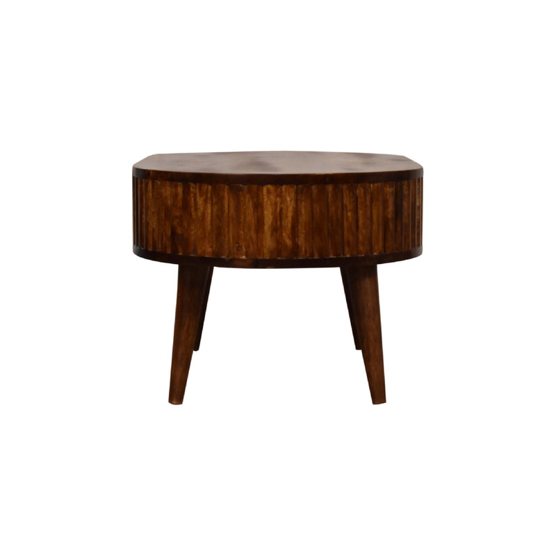 Artisan Furniture Solid Wood Stripe Chestnut Coffee Table, 2 Drawers, Dark Brown