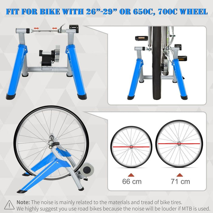 Bike Trainer: 8-level Resistance, Fits 650C, 700C or 26"-29" Tyres - Compact & Convenient