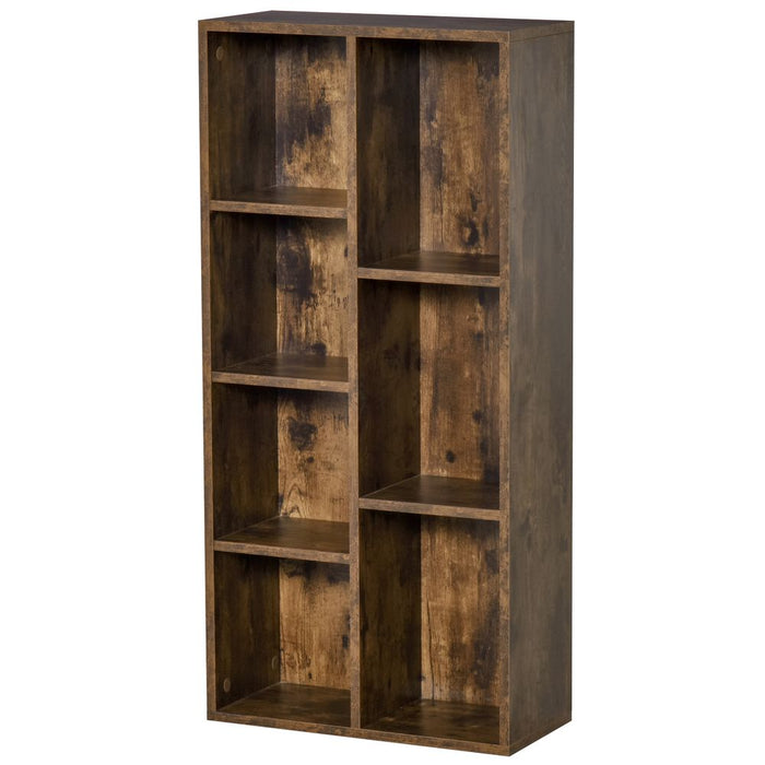 Rustic Brown Bookcase: Industrial Display Cabinet w/ Cube Storage - High Quality & Durable