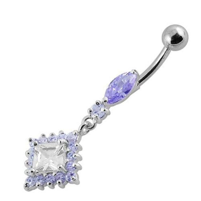 Diamond shapedFancy Dangling Belly Ring