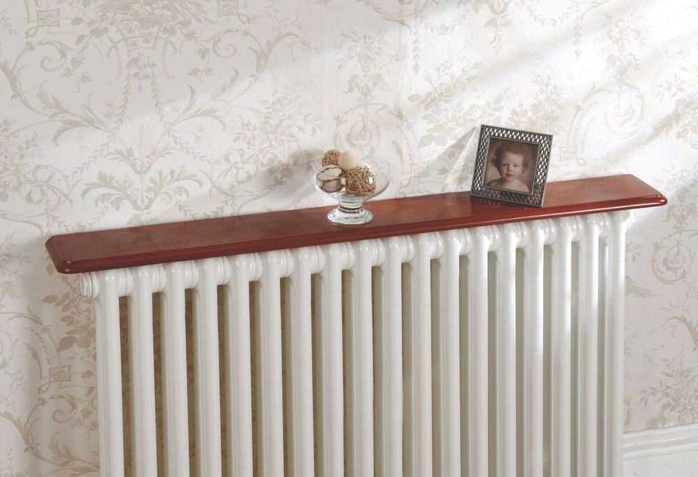 Oak Finish Radiator Shelf - Easy Fit, Heat Deflecting, No Wall Damage - 91cm