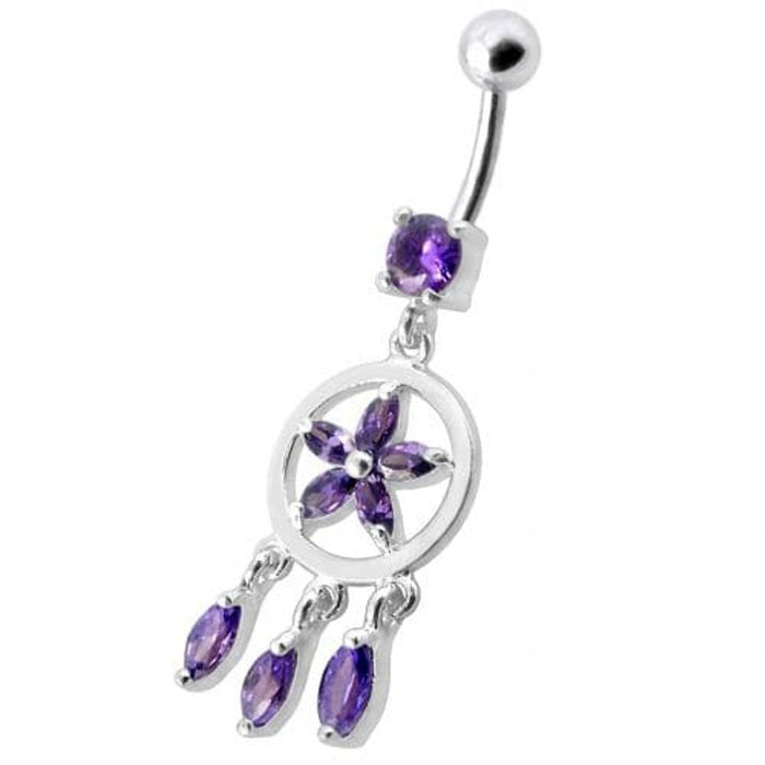 Fancy Dangling SS Belly Ring