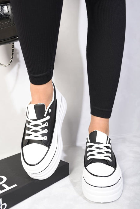 Breanna Platform Wedge Lace Up Trainers - Comfort, Style, and Height, All in One! 👟🌟