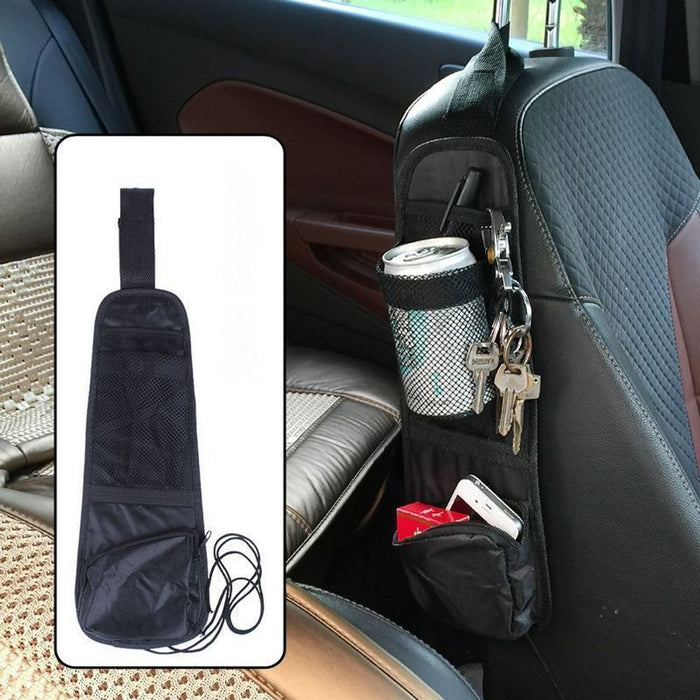 Car Multi Side Pocket Seat Storage Hanging Bag - Black