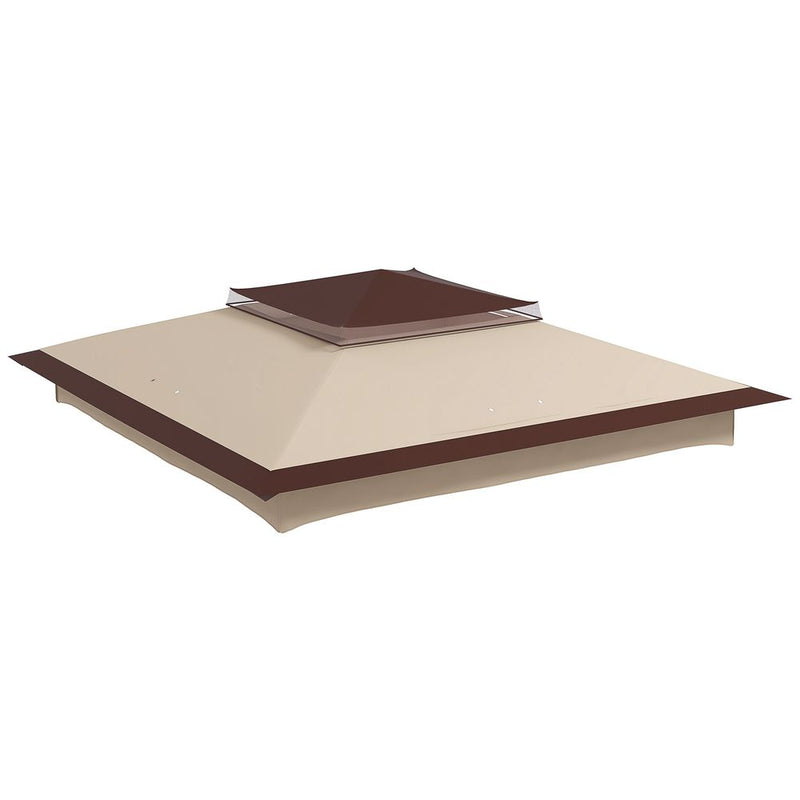 Premium Outsunny Gazebo Cover - 3.25mx3.25m, 2-Tier, 30+ UV Protection, Beige