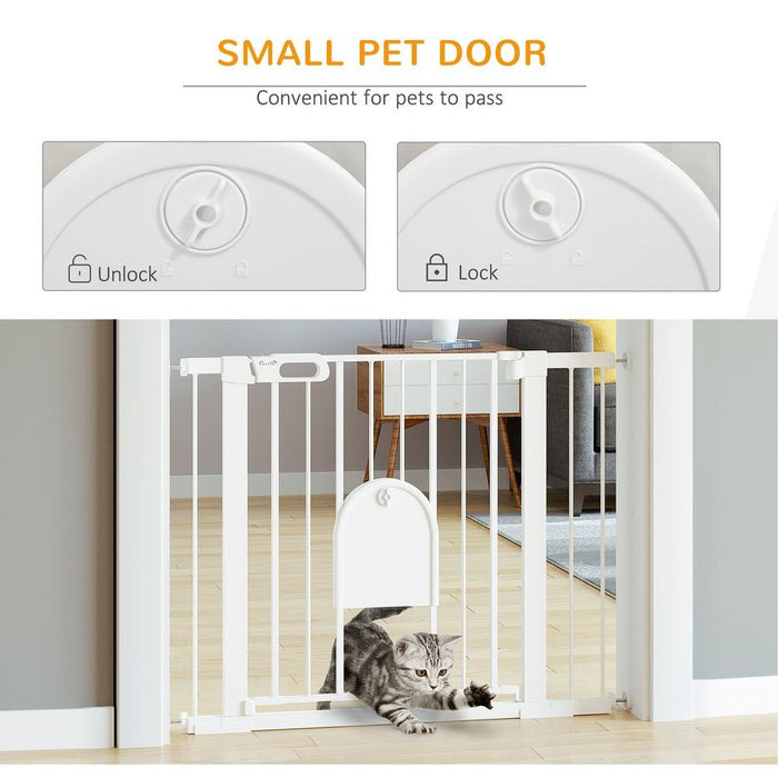 Premium Pet Safety Gate | Pressure Fit for Stairs | Small Door | Double Locking | Top-Quality