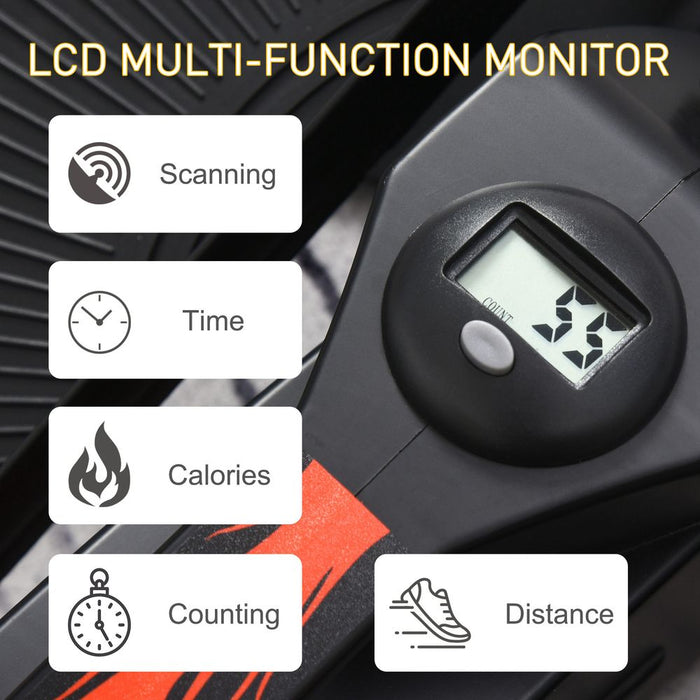 Compact Mini Elliptical Bike LCD Monitor Adjustable Resistance HOMCOM