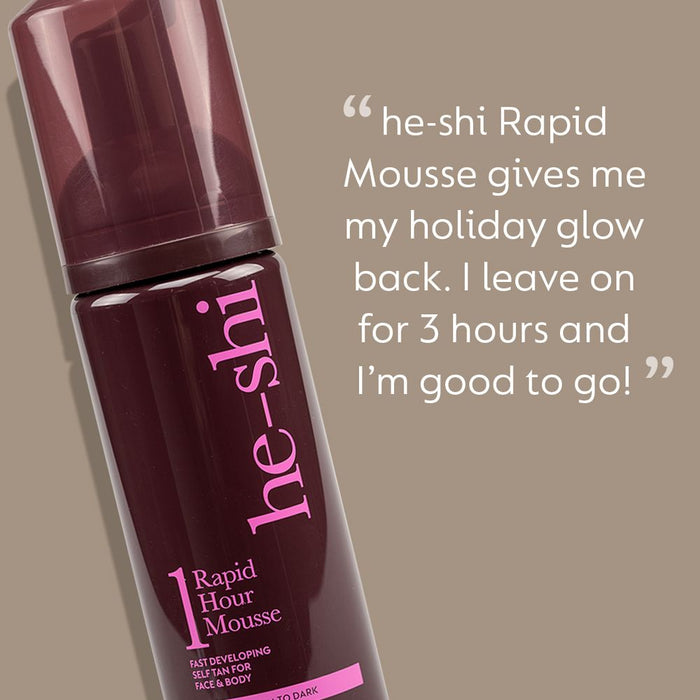 He-Shi Rapid 1 Hour Mousse - Medium to Dark Self Tan - Quick Dry