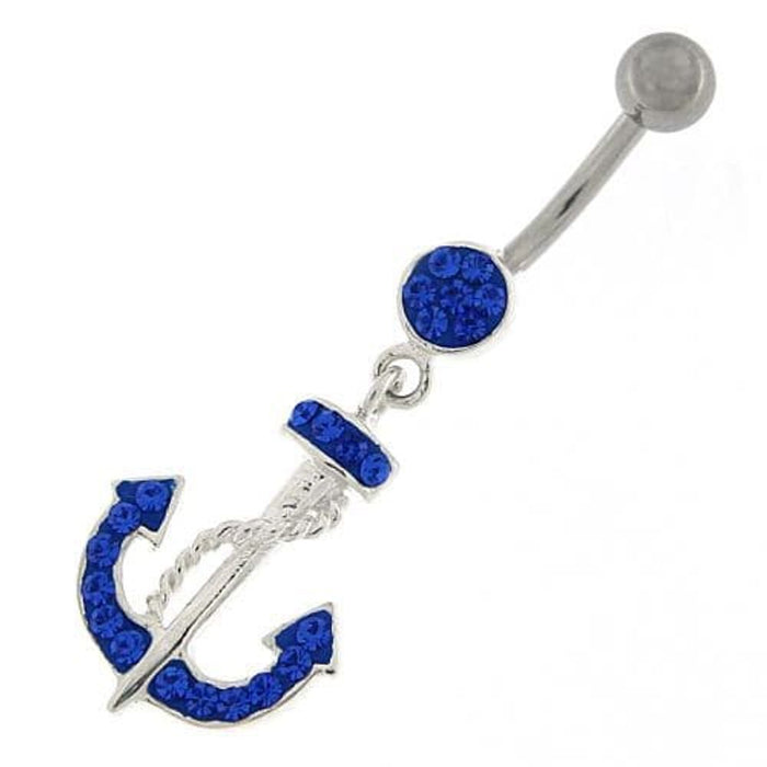 Fancy Hanging Anchor Dangling Belly Ring