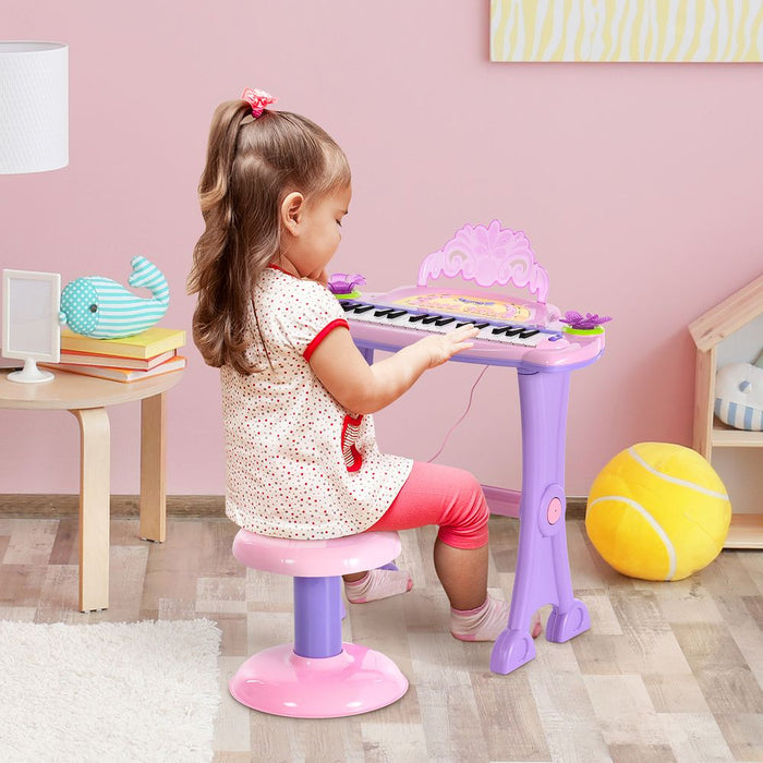 Premium Quality Mini Battery Organ Piano Microphone Stool 32 Key Keyboard Kids Toy