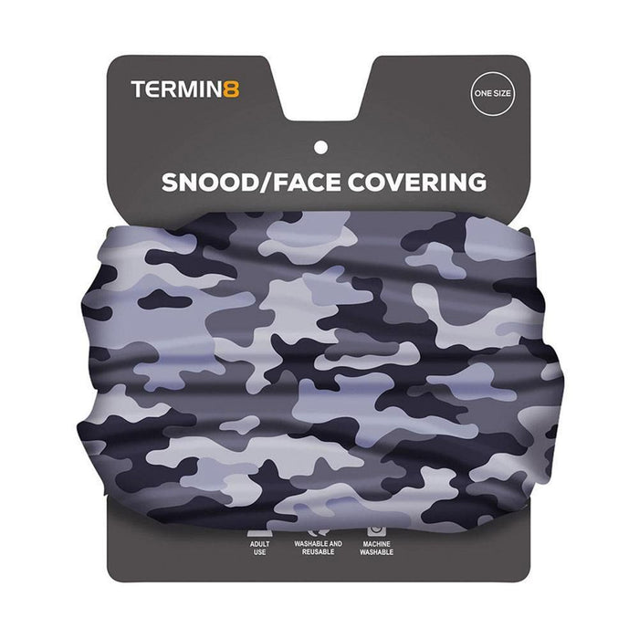 Termin8 Snood & Face Covering - 3 Pack, Grey Camo, Black & Light Grey