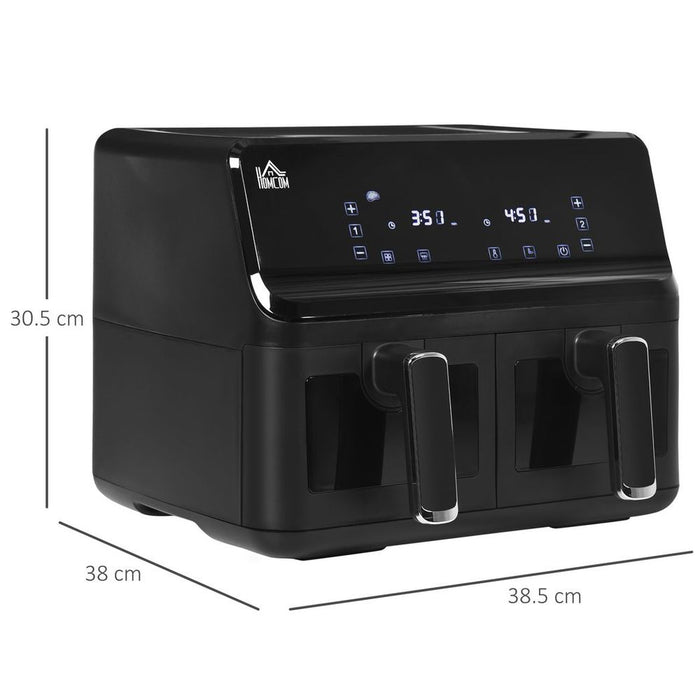 Premium Dual Basket Air Fryer 8L - 8 Presets Cookbook Timer 2500W - Perfect for Family Size Meals