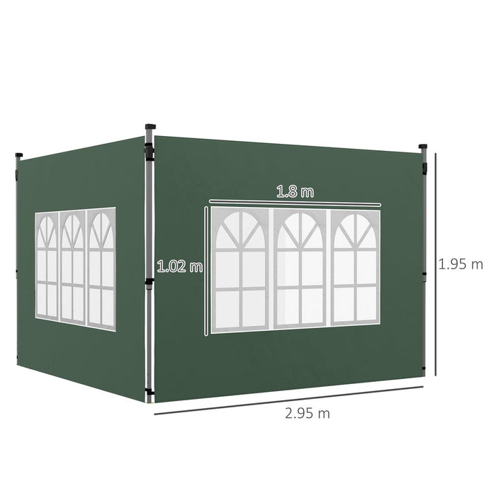 Premium Quality Outsunny Gazebo Side Panels, 2 Pack - Perfect Fit for 3x3(m) or 3x4m Pop Up Gazebos - Durable & Stylish