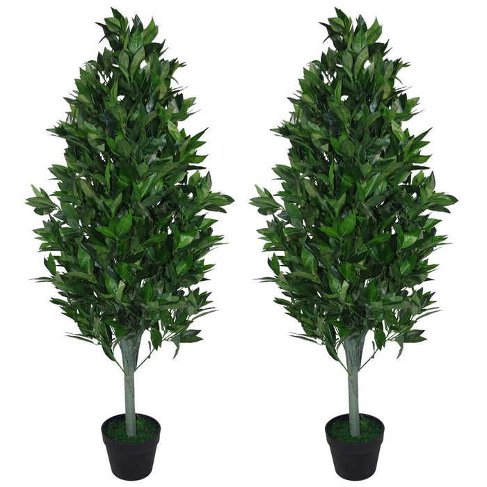 Premium 4ft Artificial Topiary Bay Trees - Extra Large Pair for Stunning Entrance - No Maintenance