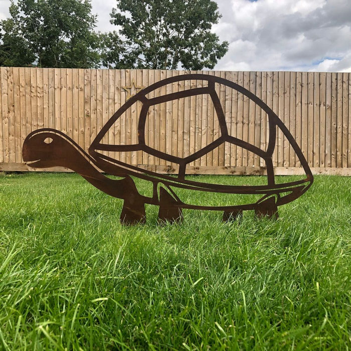 Giant Tortoise Rusty Metal Garden Decoration Turtle Ornament