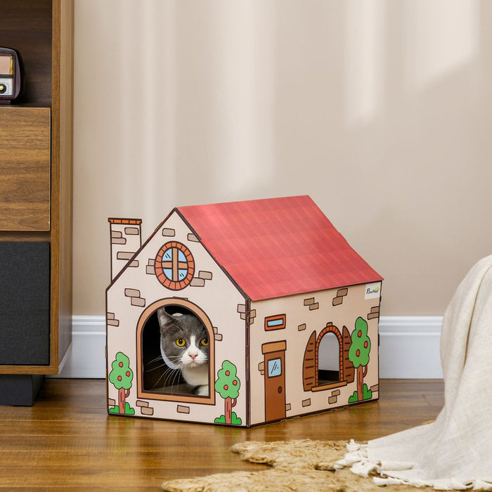 Premium Cardboard Cat House: Eco-friendly, Durable, & Fun for Indoor Cats